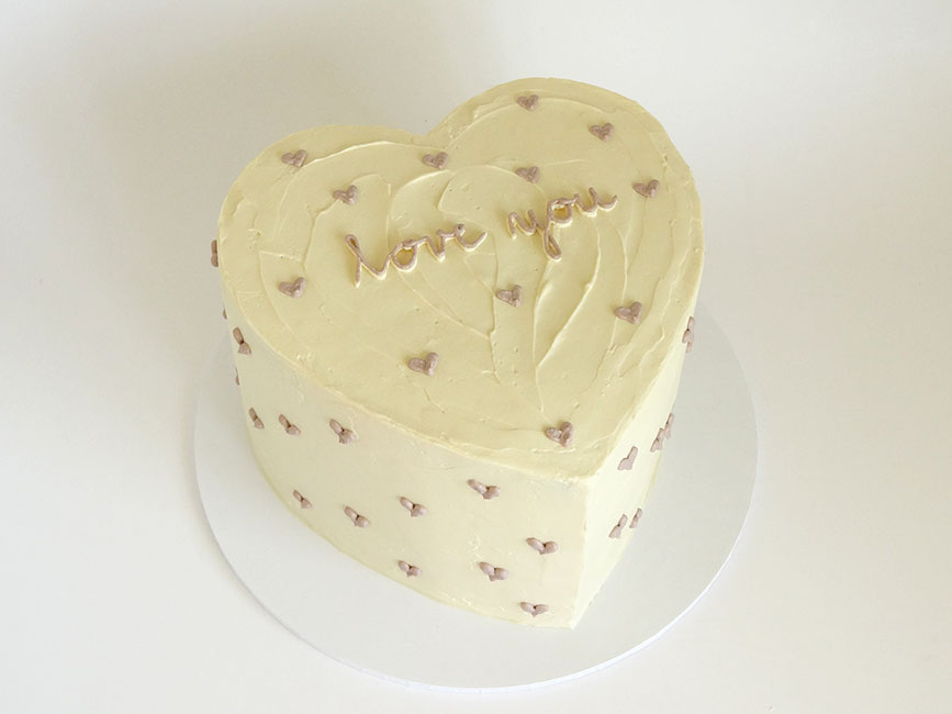 Simple heart-shaped cake